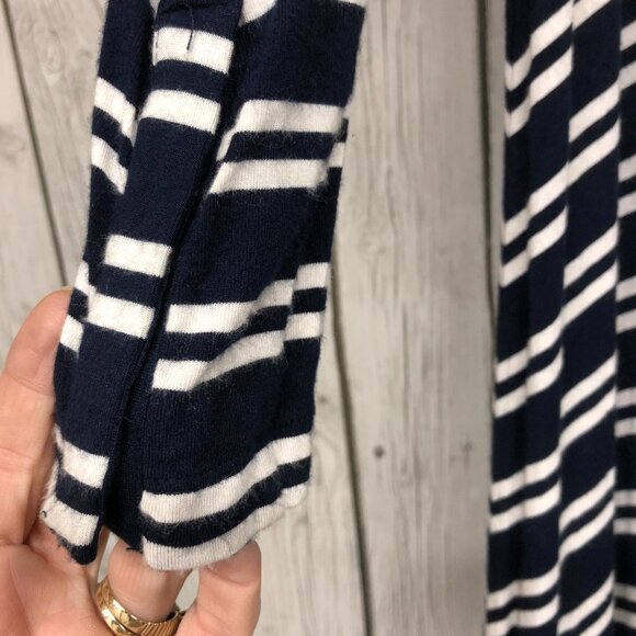 Maeve Navy & White Stripe Long Sleeve Dress Ladies Size Medium ** - Picture 4 of 7